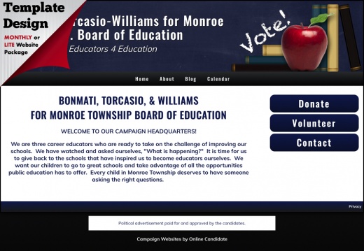 Bonmati-Torcasio-Williams for Monroe Twp. Board of Education