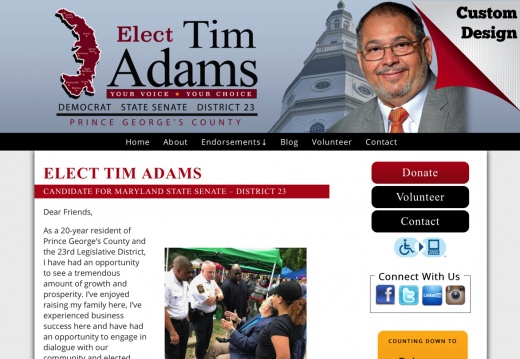 ELECT TIM ADAMS CANDIDATE FOR MARYLAND STATE SENATE – DISTRICT 23
