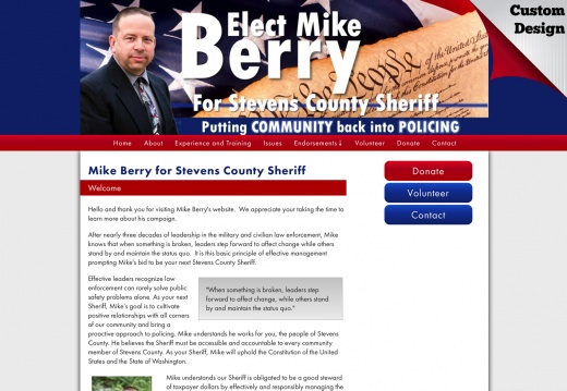 Mike Berry for Stevens County Sheriff