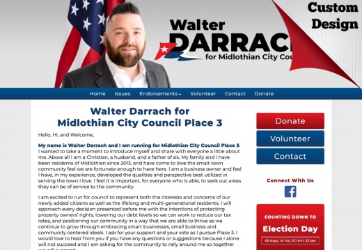 Walter Darrach for Midlothian City Council Place 3