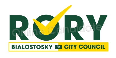 city council campaign logo in yellow and green