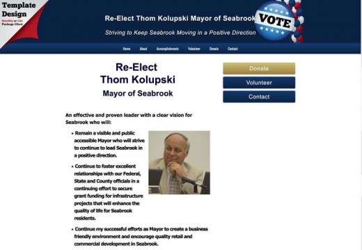  Re-Elect Thom Kolupski Mayor of Seabrook 