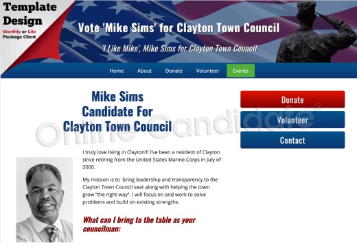  Vote 'Mike Sims' for Clayton Town Council 