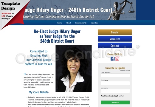 Re-Elect Judge Hilary Unger for Judge 248th District Court 