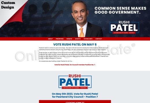 Vote for Rushi Patel for Pearland City Council - Position 7