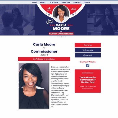 Commissioner Election Client Campaign Website Example