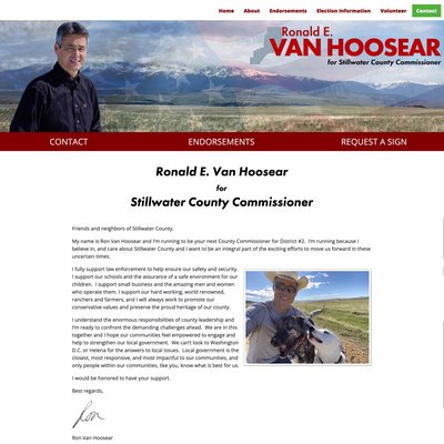 Commissioner Election Client Campaign Website Example