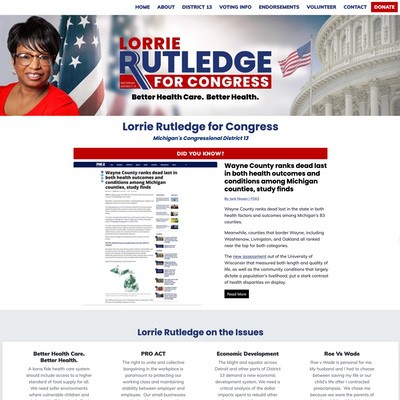 Congressional Election Client Campaign Website Example