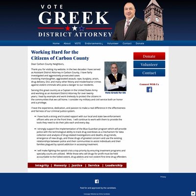 District Attorney Election Client Campaign Website Example
