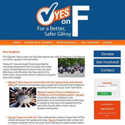 Ballot Measure Election Client Campaign Website Example