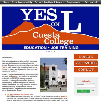 Ballot Measure Election Client Campaign Website Example