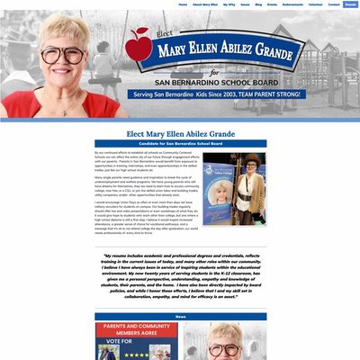 School Board Election Client Campaign Website Example