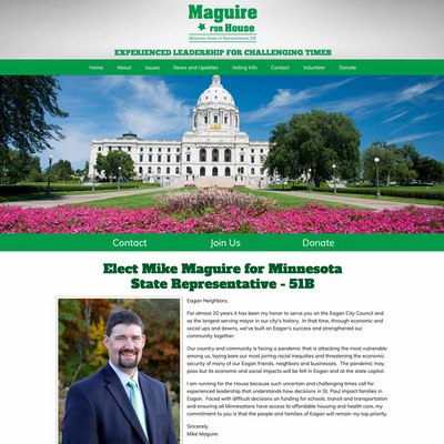 State Representative Election Client Campaign Website Example