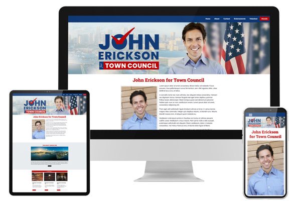 Town Council Campaign Website Design on screens
